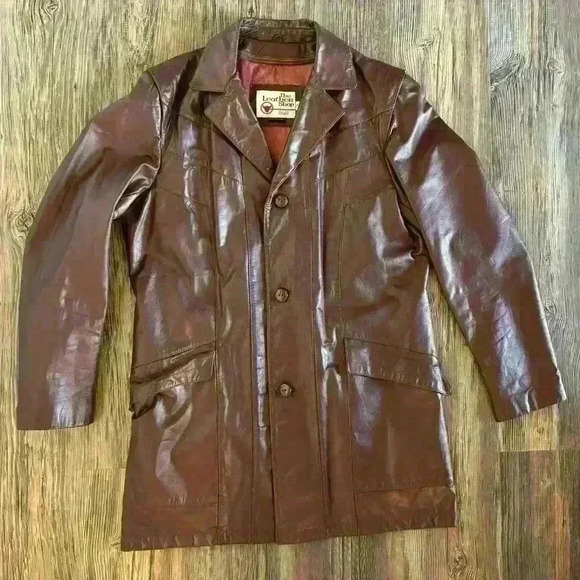 Vintage Sears The Leather Shop Brown Leather Jacket Mens Size 42 X-Tall Zip Out - Picture 1 of 14